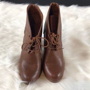 Raelynn Brown Lace Up Ankle Booties